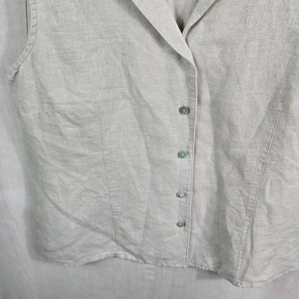 Casual Corner Annex Light Beige Sleeveless Button‑Down Vest Size M - Picture 5 of 11